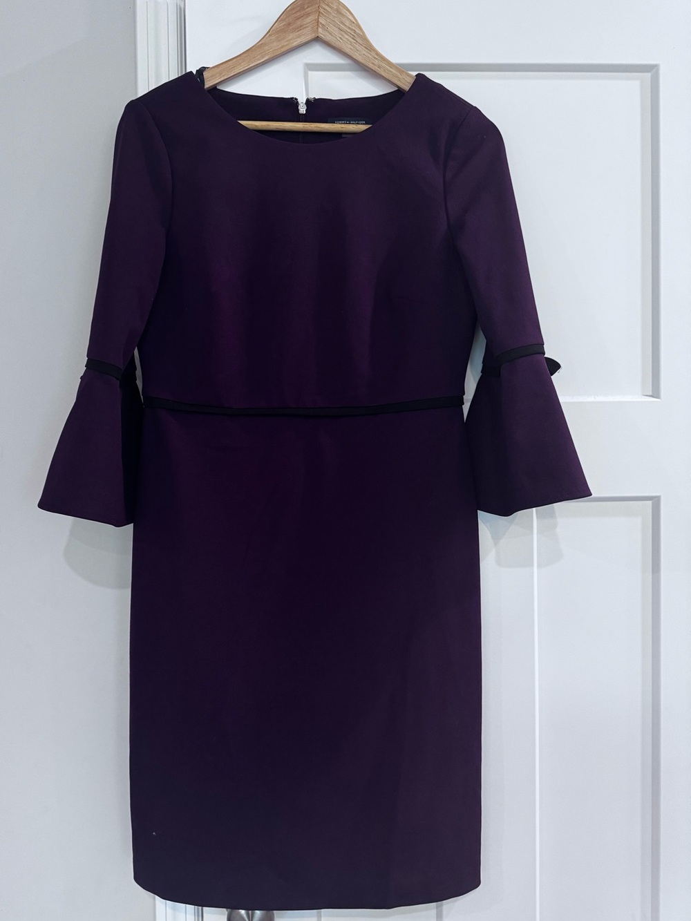 Tommy Hilfiger Deep Purple Bell-Sleeve Sheath Dress